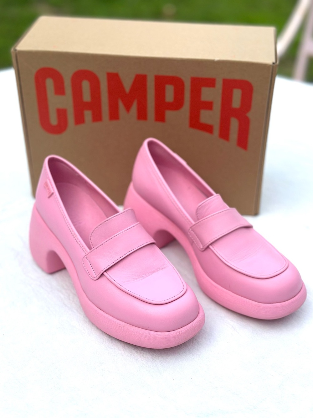 Camper Thelma Pink Chunky Platform Loafers